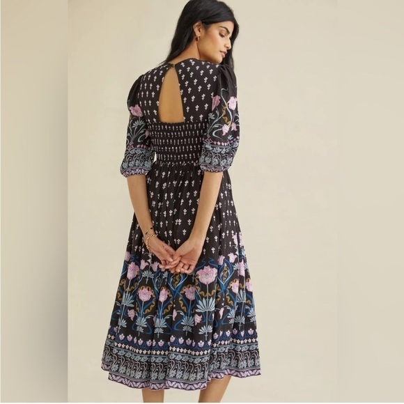 New ANTHROPOLOGIE Dasha Smocked Midi Dress - Picture 4 of 13